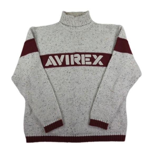 Vintage Avirex Sweater Mens 2XL XXL Wool Turtleneck Pullover - Picture 1 of 9